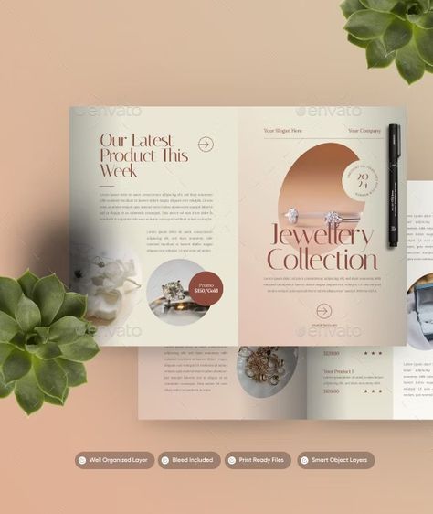 Jewellery Collection - Bifold Brochure, Print Templates | GraphicRiver Brochure Print, File Organization, Print Templates, Jewellery Collection, Buying Jewelry, Brochure Template, Design Crafts, Jewelry Collection, Free Download