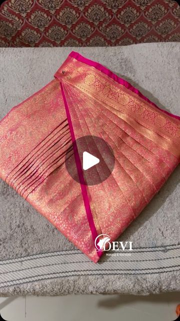 Saree Pleating And Folding, Saree Pre Pleating And Folding, Saree Box Folding, Saree Pre Pleating, Saree Folding, Pre Pleated Saree, Saree Pleats, Instagram Class, Pleated Saree