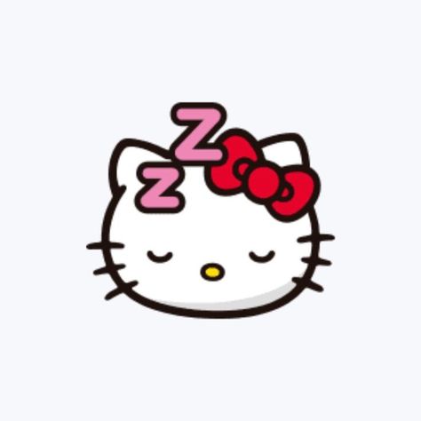 Sleepy Hello Kitty, Sleepy Icon, Hello Kitty Mood, Hello Kitty Emojis, Sleepy Pfp, Sleeping Emoji, Hello Kitty Apple, Hello Kitty Stickers, Emoji Icon