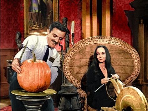 Queen of the Pumpkin Patch The Addams Family 1964, Addams Family Tv Show, John Astin, Charles Addams, Gomez And Morticia, Addams Family Wednesday, Carolyn Jones, Halloween Queen, Morticia Addams