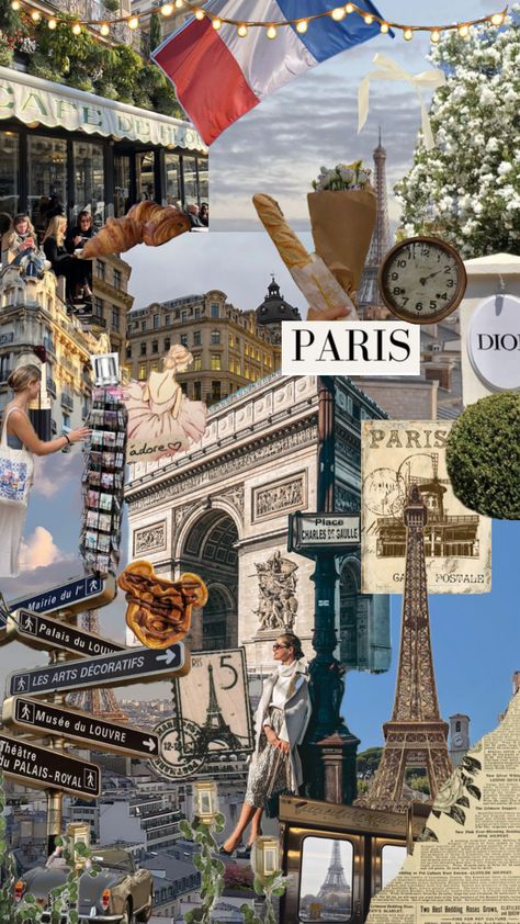 Paris Background, City Collage, Paris Holiday, Vision Board Examples, French Aesthetic, Travel Collage, France Aesthetic, Paris Tour Eiffel, Travel Picture Ideas