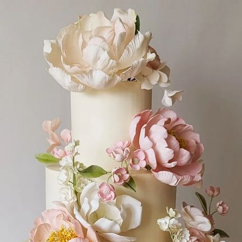 Betsy Thorleifson on Instagram: "April weddings, the springy beauty of new beginnings, the deliciousness of strawberry shortcake. Bring me all the peonies and fluffy floofyness and the "I'm sure I can fit one more flower on here somewhere" cake designs 💕🌷🌸🌿🍓🍰" April Weddings, Bridal Cake, April Wedding, Wedding Cakes With Cupcakes, Floral Cake, Strawberry Shortcake, Amazing Cakes, Cake Designs, New Beginnings