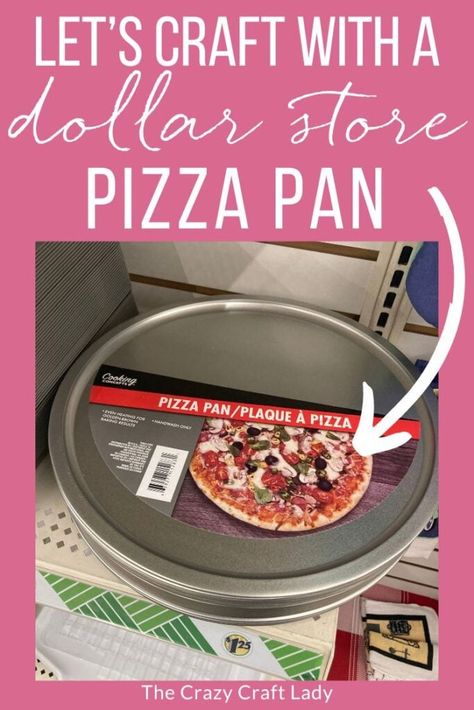 lets craft with a dollar store pizza pan Coffee Table Upcycle, Frugal Homemaking, Tiered Tray Stand, Cheap Farmhouse, Pottery Barn Christmas, Cute Pizza, Dry Brush Technique, Hula Skirt, Hanger Crafts