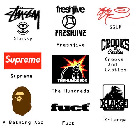 logos Street Wear Logo, Birthday Concept, Streetwear Logo, Brands Logo, Stickers Cool, Hype Beast, Clothing Brand Logos, Fashion Logo Branding, Street Brands