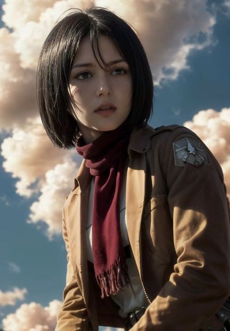 Mikasa Ackerman Haircut, Mikasa Ackerman Realistic, Aot Mikasa, Mikasa Ackerman Cosplay, Mikasa Cosplay, Aot Cosplay, Mikasa Anime, Katherine Elizabeth, Snk Cosplay