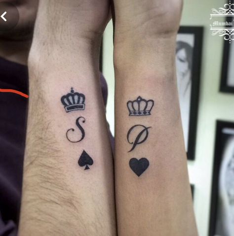 Sp Tattoo Letter Design, S Tattoo Letter Initial, Couple Tattoo Design, Small Crown Tattoo, Couple Tattoos Love, Eyebrow Tattoos, Tattoo Design For Hand, Skull Rose Tattoos, Crown Symbol