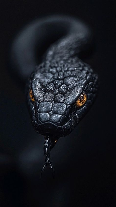 Dark Animal Wallpaper, Snake Wallpaper Hd, Red Snake Aesthetic, Serpent Aesthetic, Snakes Aesthetic, Black Serpent, Snake Aesthetic, Black Mamba Snake, Iphone Wallpaper Modern