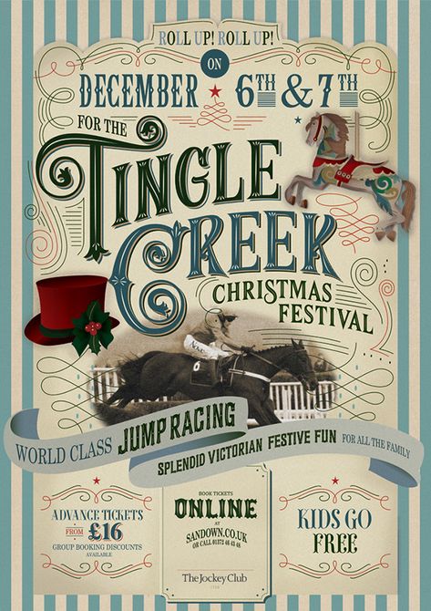 Victorian Lettering, Christmas Poster Design, Holiday Marketing, Christmas Graphic Design, Flyers Design, Holiday Graphics, Vintage Logos, Etiquette Vintage, Jockey Club