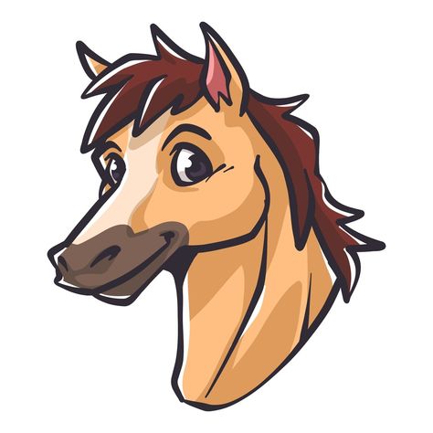 Free Vector | Free vector hand drawn cartoon horse face illustration Cartoon Horse, Animal Caricature, Orange Fish, Face Illustration, Horse Face, Vector Hand, Face Art, Animal Art, Graphic Resources