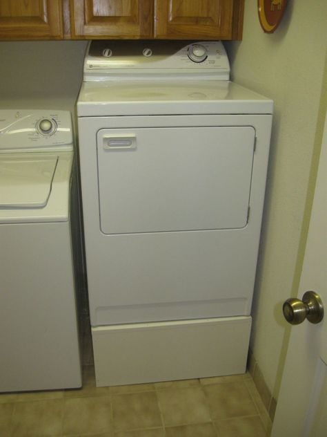 DIY Dryer Pedestal - Pelican Parts Technical BBS Dryer Stand Ideas, Dryer Stand Diy, How To Build A Laundry Room Pedestal, Elevated Washer And Dryer, Front Loaders On Pedestals, Build Laundry Pedestal, Raised Dryer Only, Dryer Pedestal Diy, Laundry Pedestal Diy Plans