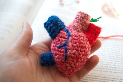 anatomical heart crochet pattern from Less Than Three Crochet Anatomical Heart, Heart Anatomical, Diy Knitting Projects, Crochet Critters, Crochet Bodies, Crochet Game, Heart Crochet, Purple Crochet, Valentines Crochet