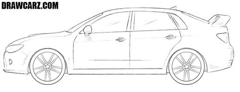 How to Draw a Subaru Impreza WRX How To Draw A Ford Mustang, Mustang Drawing, Car Outline, Ford Mustang Logo, New Ford Mustang, Mustang Logo, Car Prints, Japanese Sports Cars, Car Drawing