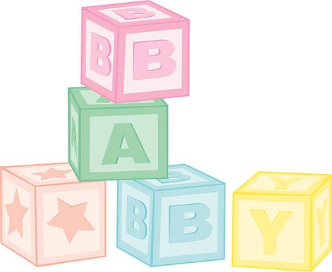 Abc Baby Shower, Idee Cricut, Baby Boy Scrapbook, Kids Mood, Painting Templates, Illustration Ideas, Baby Clip Art, Baby Blocks, Toy Blocks