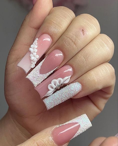 Cute White Acrylic Nails, Bella Nails, Classy Nail, Graduation Nails, Classy Nail Designs, Formal Nails, Say Congratulations, White Acrylic Nails, Basic Nails