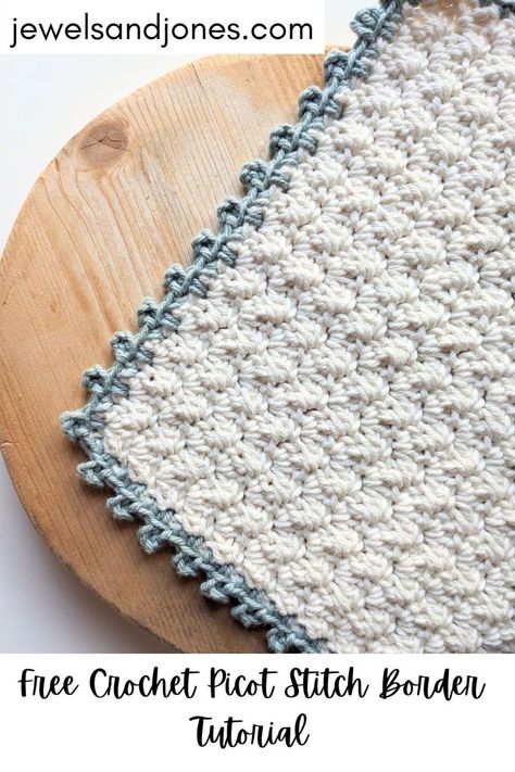 Crochet Wash Cloth Crochet Picot Stitch, Picot Stitch Crochet, Crochet Picot Edging, Picot Crochet, Picot Stitch, Crochet Scarf Easy, Aesthetic Patterns, Reverse Single Crochet, Crochet Border Patterns