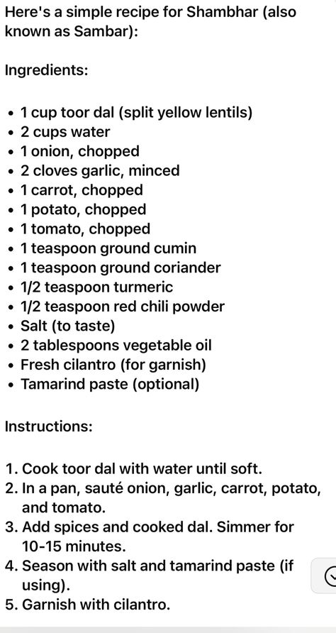 Sambhar Recipe, Indian Meal, Yellow Lentils, Tamarind Paste, Life Advice Quotes, Healthy Homemade Recipes, Red Chili Powder, Saute Onions, Advice Quotes