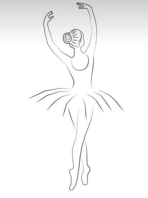 Ballerina Dancer Drawing, Sketches Of Ballerinas, Dancing Drawings Easy, Ballerina Drawing Sketches, Ballerina Drawing Poses, Ballet Sketches, Ballerina Line Art, Ballet Watercolor, Ballet Tattoos