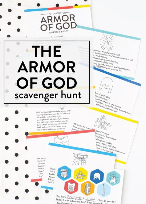 there are multiple activities that go with armor of God series. God Ideas, Scavenger Hunt Ideas, Youth Bible Study, Study Activities, Christians Quotes, Church Games, The Armor Of God, Bible Verse Memorization, April Crafts