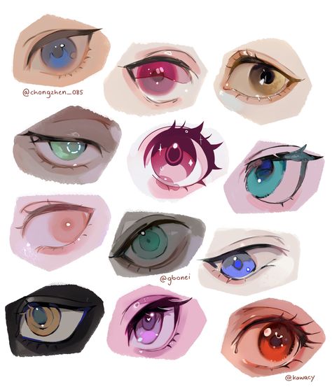 Art Styles Eyes, Tutorial Sobre Arte Digital, Fig Drawing, Eye Styles, Manga Eyes, Eye Tutorial, Anime Eye Drawing, Poses References, Digital Painting Tutorials