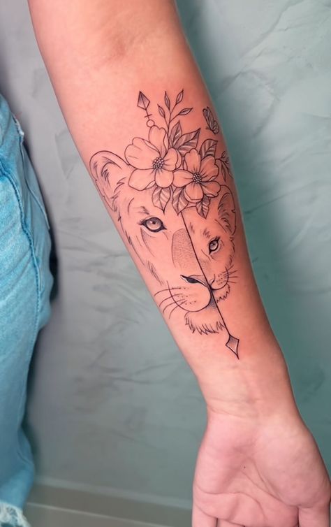 Lioness Watercolor Tattoo, Lion And Lioness Tattoo For Women, Momma Lion Tattoo, Lioness And Cubs Tattoo For Women, Lioness Tattoo For Women Arm, Lioness Cub Tattoo, Tattoo Ideas For Moms With Sons Unique, Mom Lion And Cub Tattoo, Mama Lion And Cubs Tattoo