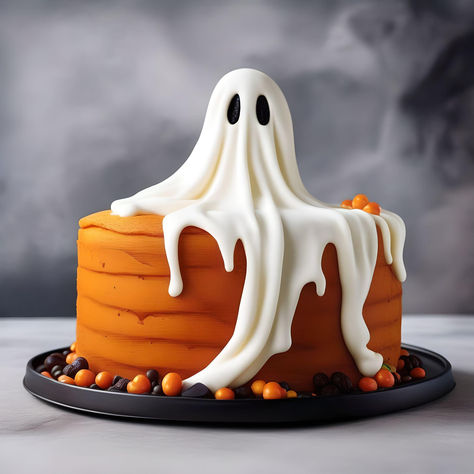 Halloween Cake Diy Easy, Spooky Cake Designs, Halloween Cake Pumpkin, 2 Tier Halloween Cake, Pumpkin Halloween Cake, Halloween Cake Designs Easy, Halloween Cake Aesthetic, Birthday Cake Designs For Boys, Halloween Cake Ideas Easy