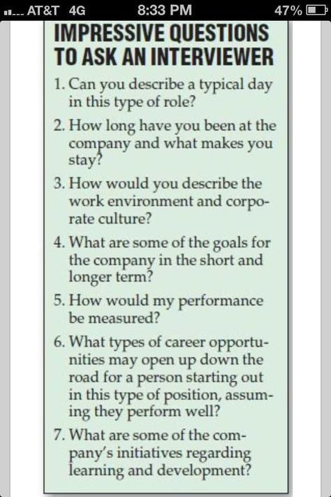 Impressive Questions To Ask An Interviewer. - Imgur Job Interview Prep, Job Interview Answers, Job Interview Preparation, Job Interview Advice, Interview Answers, Interview Advice, Job Advice, Job Info, Job Seeking