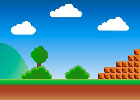 Vector viejo videojuego estilo retro fon... | Premium Vector #Freepik #vector #fondo-mario #videojuegos #consola #fondo-videojuego Super Mario Background, Mario Bros Png, Game Arcade, Pixel Game, 2bhk House Plan, Mario Games, Style Background, Retro Game, Mario Bros.