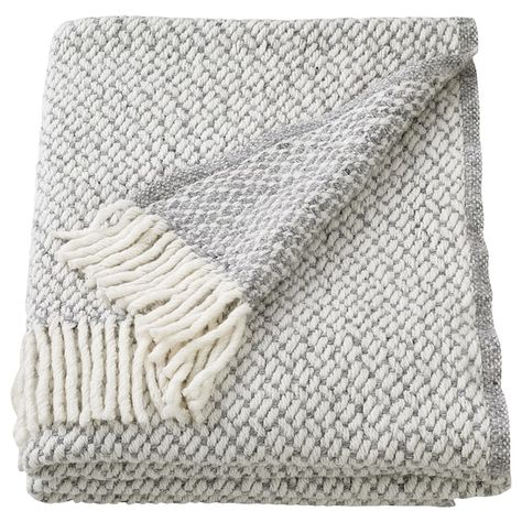 MAJINGER Throw, gray, 59x79" - IKEA Grey Throw Blanket, Ikea Website, Cosy Bedroom, Grey Couches, Grey Throw, Comfort Blanket, Warm Blankets, Woven Blanket, Bed Throws