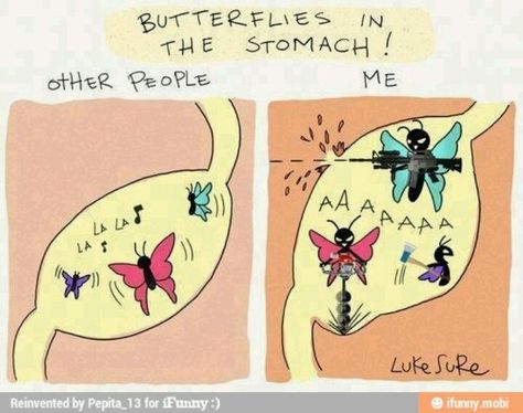 Butterflies Ibd Awareness, 4 Panel Life, Butterflies In My Stomach, Crush Humor, Magnesium Deficiency, Online Comics, Crush Quotes, Having A Crush, My Crush