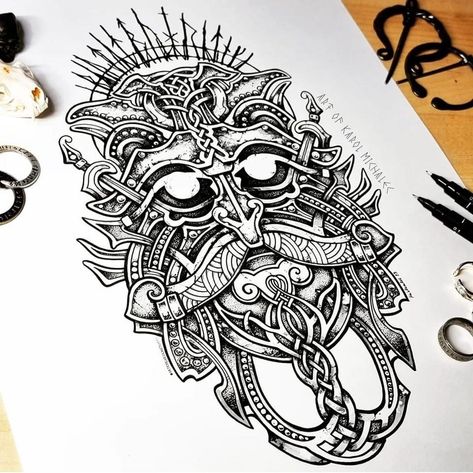 Frigg Tattoo Norse Mythology, Tattoo Norse Mythology, Norse Tattoos, Viking Wallpaper, Father Tattoos, Norse Tattoo, Nordic Tattoo, Ornamental Tattoo, Flash Design