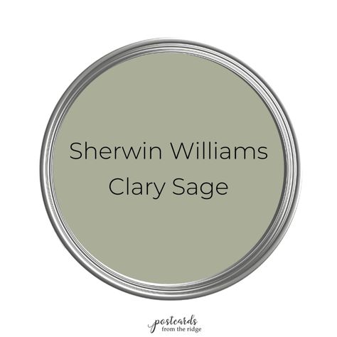 Is Sherwin Williams Clary Sage SW6178 the Perfect Sage Green Paint Color? - Postcards from the Ridge Green Paint Colors Sherwin Williams, Sherwin Williams Clary Sage, Sage Green Paint Colors, Paint Colors Sherwin Williams, Sage Green Paint Color, Sage Green Paint, Green Front Doors, Farmhouse Paint Colors, Sherwin Williams Colors