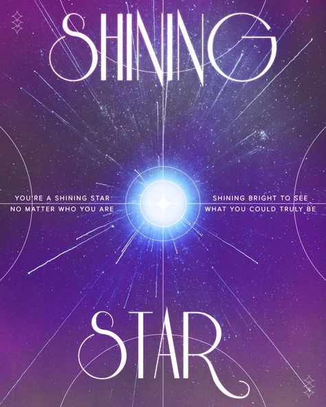 poster design of the song Shining Star by Earth, Wind & Fire. The poster features typography, stars, and textures Texture Poster Design, Dreamy Poster Design, Star Poster Design, Dreamy Typography, Magic Graphic Design, Stars Graphic Design, Star Typography, Star Graphic Design, Star Artwork