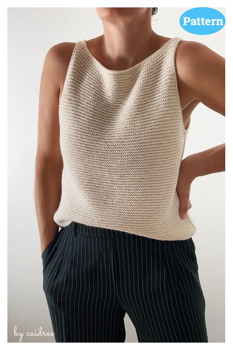 Soho Top Knitting Pattern Top Down Knitting, Knitting Top, Purl Soho, Sleeveless Tops Summer, Sweater Knitting, Circular Knitting Needles, Summer Knitting, Garter Stitch, Top Summer