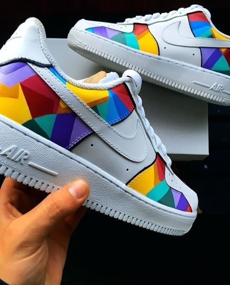 Painted Shoes Diy, Custom Sneakers Diy, Shoe Painting, Custom Painted Shoes, Diy Sneakers, Custom Shoes Diy, Nike Shoes Air Force, Painted Sneakers, White Nike Shoes