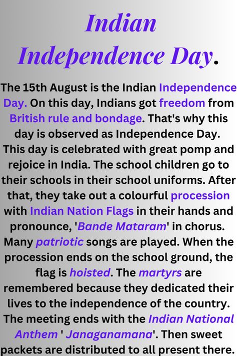 Get some important notes about Indian Independence Day. Any assignment, any deadline-our custom writing services have you covered The Write Way: Expert Guidance for Essay Excellence 📌 college essay template google docs, write a essay on independence day, how to write an essay with citations 🌌 #CollegeEssay Essay On Independence Day, English Paragraph, Independence Day In Hindi, Apa Citation, Independence Day Speech, Independence Day Quotes, Indian Independence Day, Indian Independence, Write An Essay