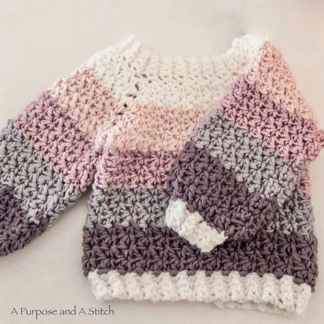 Crochet Toddler Sweater, Crochet Baby Sweater Pattern, Crochet Baby Sweaters, Crochet Baby Sweater, Baby Sweater Patterns, Crochet Jumper, Crochet Sweater Pattern Free, Crochet Toddler, Pull Bebe