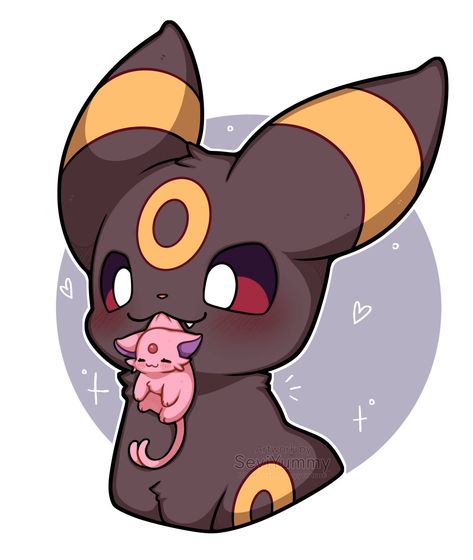 Umbreon holding a smol baby Espeon 🌸 . . #pokemon #umbreon #eeveelution #anime #fanart Espeon Pokemon, Umbreon Espeon, Eevee Cute, Umbreon And Espeon, Baby Pokemon, Pokemon Umbreon, Pokemon Eevee Evolutions, Pokemon Mew, Pokemon Fusion Art