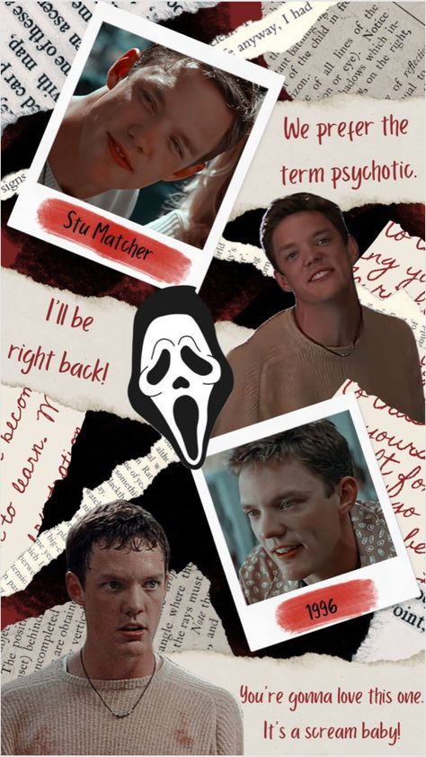 #stumacher #scream Stu Macher, Iphone Wallpaper Preppy, Scary Movie Characters, Scream 6, Horror Movie Icons, Scream Movie, Evan Hansen, Dear Evan Hansen, Be Right Back