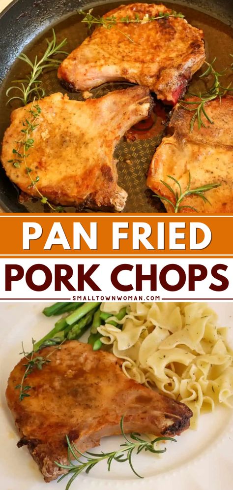 Looking for food to cook for dinner? Here's a main dish idea featuring breaded pork chops! All drizzled in its sweet and tangy juices, this pan fried pork chop recipe is easy and delicious! Pan Cooked Pork Chops, Best Fried Pork Chops, Pork Chops Fried, Beans Dishes, Fried Boneless Pork Chops, Pork Steak Recipes, Canned Sweet Potato Recipes, Country Fried Pork Chops, Pork Chop Sauce