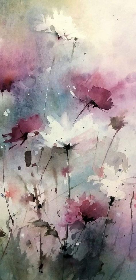 Richard Thorn, Flowers Paintings, Colour Art, Watercolour Inspiration, Abstract Flower Painting, Watercolor Flower Art, Watercolor Painting Techniques, 수채화 그림, Watercolor Flowers Paintings