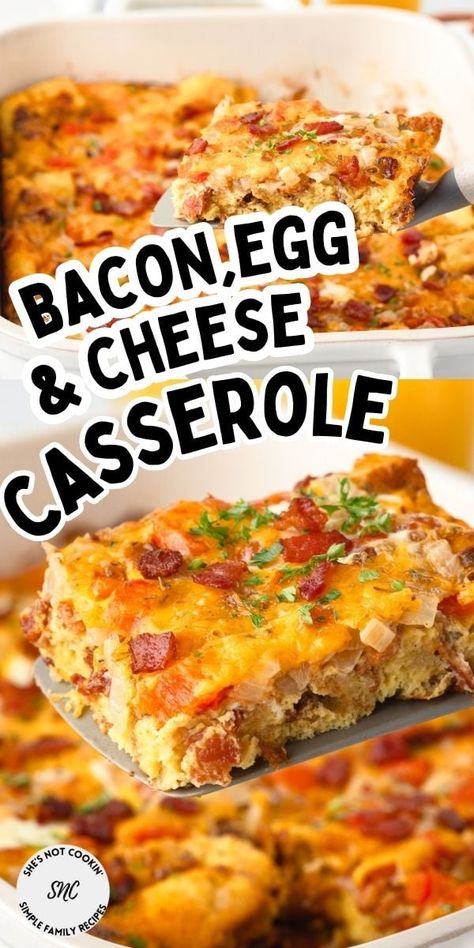 Bacon And Egg Casserole Easy, Egg And Bacon Casserole, Egg Bacon Casserole, Easy Breakfast Casserole With Bacon, Breakfast To Feed A Crowd, Bacon Egg And Cheese Casserole, Egg And Cheese Breakfast Casserole, Bacon Breakfast Casserole, Brunch Meals