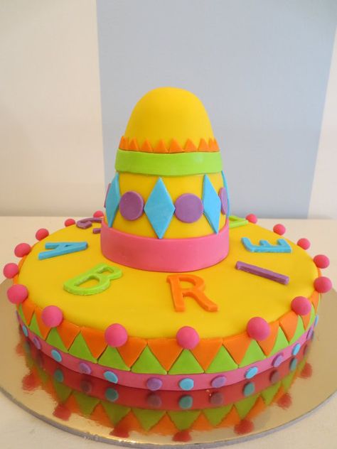 Sombrero Cake, Mexican Cakes, Fiesta Cakes, Sloth Cakes, Mexican Cake, Taco Twosday, Fiesta Cake, Sombrero Hat, Fiesta Birthday Party