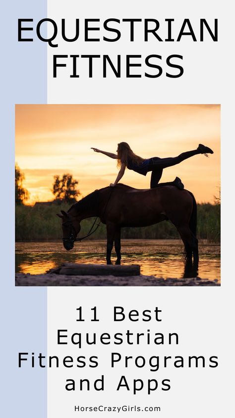 A girl doing yoga on her horses back at sunset in a marsh. Equestrian Workout, Equipment Free Workout, Western Horse Riding, Horse Adventure, Horse Exercises, Horse Riding Tips, Fitness Programs, Horseback Rider, Fitness Apps