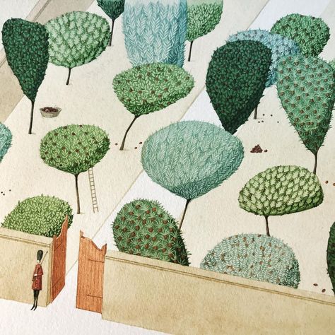 Laura Stoddart on Instagram: “My second garden of the week in honour of Virtual Chelsea taken from a children’s book called Little Long Nose that I did at the very start…” Laura Stoddart Illustrations, Laura Stoddart, Stylized Illustration, Crabtree & Evelyn, Long Nose, English Artists, My Career, Chelsea Flower Show, Christmas Stamps