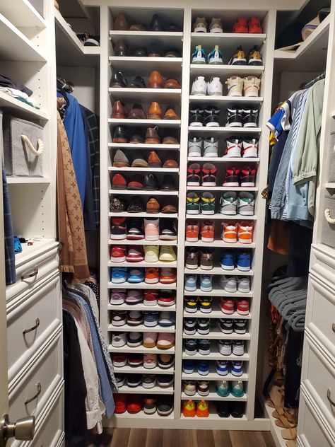 Built In Shoe Rack Closet Small Spaces, Built In Shoe Storage Closet, Built In Wall Shoe Rack, Built In Shoe Rack Closet, Built In Shoe Rack, Master Closet Shoe Shelf, Shoe Rack Closet Shelves Drawers, In Closet Shoe Rack, Rustic Shoe Rack For Closet