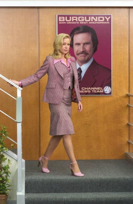 Veronica Corningstone, in the hit movie Anchorman, had great professional attire. Her outfits were appropriately conservative and stylish. Veronica Corningstone, Anchorman Movie, Ron Burgundy, Christina Applegate, Anchorman, Little Shop Of Horrors, Adult Halloween Party, Steve Carell, Will Ferrell