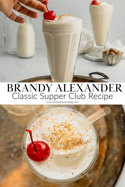 Brandy Ice Cream Recipe, Brandy Ice Cream, Mudslides Made With Ice Cream, Frozen Brandy Alexander Recipe, Brandy Ice Recipe, Brandy Alexander Recipe Ice Cream, Boozy Ice Cream Drinks, Ice Cream Drinks With Liquor, Brandy Alexander With Ice Cream