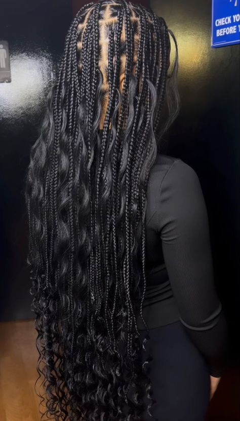 Large Knotless With Heart Part, Hair In Braids, Black Ponytail Hairstyles, Goddess Braids Hairstyles, Braided Cornrow Hairstyles, Box Braids Hairstyles For Black Women, Braids Hairstyles Pictures, Cute Box Braids Hairstyles, Protective Hairstyles Braids