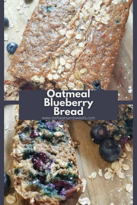 Healthy Blueberry Bread, Blueberry Oatmeal Bread, Blueberry Oats, Blueberry Quick Bread, Oatmeal Bread Recipe, Oatmeal Blueberry, Banana Oat Bread, Carrot Cake Bread, Chocolate Oatmeal Bars