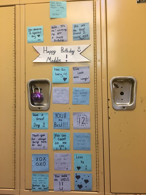 Quick Birthday Present Ideas, How To Decorate Your Friends Locker For Her Birthday, Locker Decoration For Birthday, Birthday Locker Ideas Friends, How To Decorate A Locker For A Birthday, Locker Decorations Birthday, Bday Locker Decorations, Happy Birthday Locker Ideas, Locker Decorations For Birthday